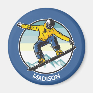 Imán Nombre personalizado SNOWBOARDER