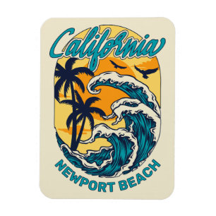 Imán Nombre personalizado / Texto Surfing de California