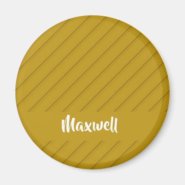 Imán Nombre personalizado texturizado en diagonal marró (Frente)