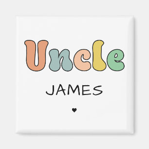Imán Nombre personalizado Tío Retro Gift   Tío Personal