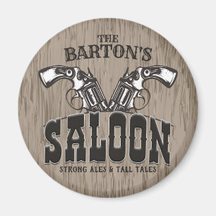 Imán NOMBRE personalizado Wild West Gun Revolver Saloon