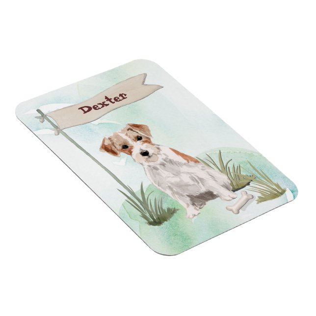 Imán Nombre personalizado Wire Haired Jack Russell Masc (Lado Derecho)