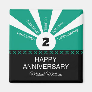 Imán Nombre personalizado y año, aniversario del emplea