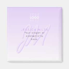 Imán Nombre profesional y plantilla de eslogan | Morado