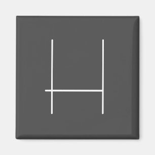 Imán Nombre propio de un monograma Gris Minimalista ini