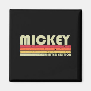 Imán Nombre Regalo Mickey Personalizado Divertido Retro