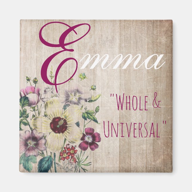 Imán Nombre significa imán, Emma "completo y universal" (Frente)