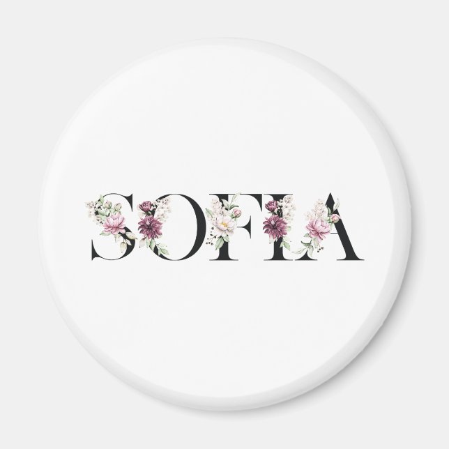 Imán Nombre Sofía. (Frente)