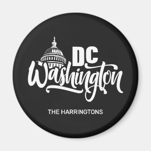 Imán Nombre y color personalizados Washington DC