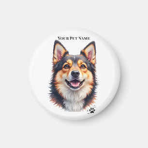 Imán Nombre y Foto Simple y Moderna de Mascota Diseño P