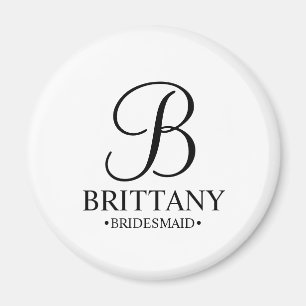 Imán Nombre y monograma de la dama de honor personaliza