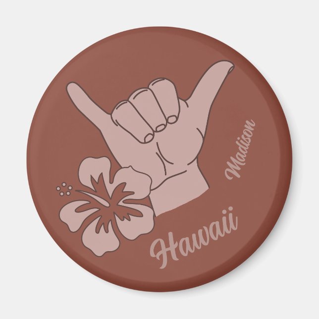 Imán Nombre y ubicación personalizados Shaka (Frente)