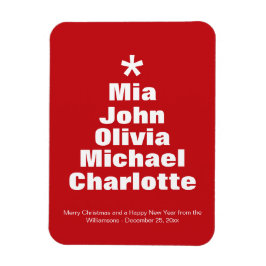 Imán nombres de costumbre rojo de árbol de Navidad mode