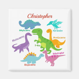 Imán Nombres de dinosaurios para niños pequeños perso