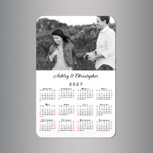 Imán Nombres de Fotos Personalizadas Calendario 2027