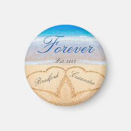 Imán Nombres de parejas en los corazones en la memoria 