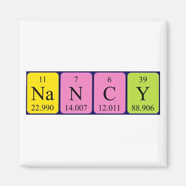 Imán Nombro de nombre de tabla periódico de Nancy (Frente)