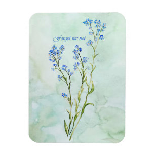 Imán Nomeolvides Flor de jardín acuarela personalizada