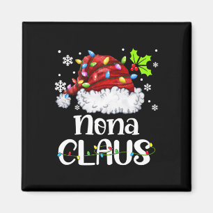 Imán Nona Claus Santa Hat Navidades alumbran familia de