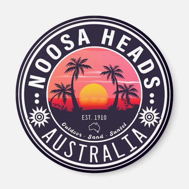 Imán Noosa Head Australia Vieja Retro Souvenirs 80 (Frente)