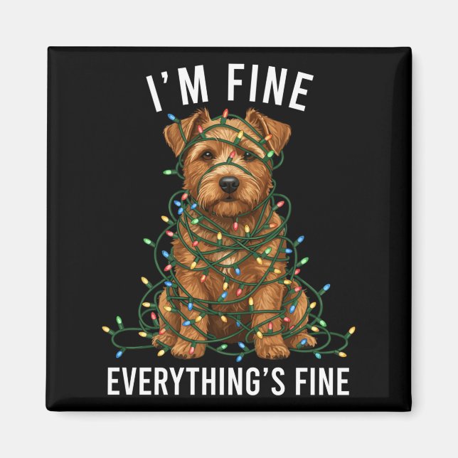Imán Norfolk Terrier Christmas I'm Fine Everything Is F (Frente)
