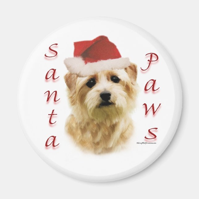 Imán Norfolk Terrier Santa Paws (Frente)