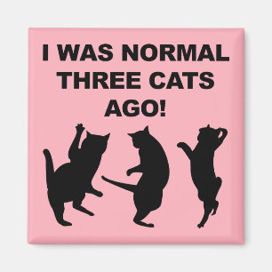Imán Normal Tres Gatos Ago Funny Fridge Magnet