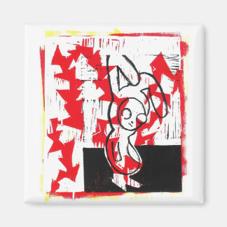 Imán Norman the Bunny Square Magnet (rojo)