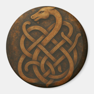 Imán Norse Wolf Sigil - Viking Rune Art sobre Piedra Ne