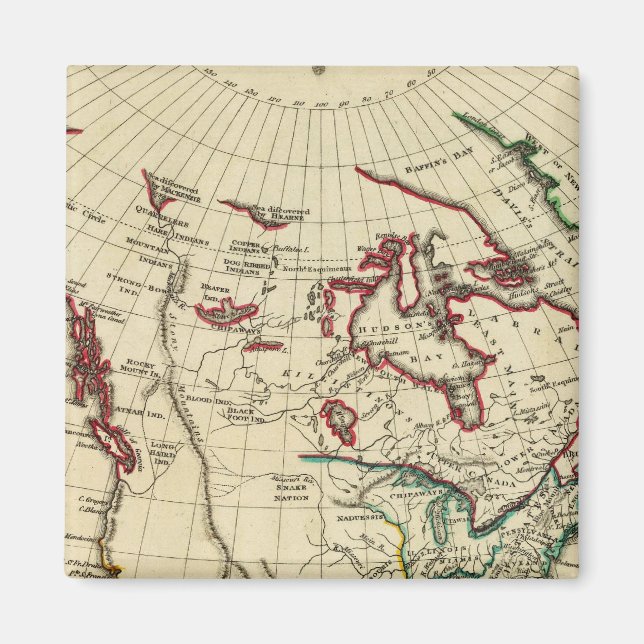 Imán Norteamérica con fronteras delineadas (Frente)