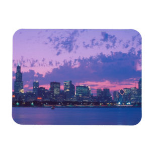 Imán Norteamérica, EE. UU., IL. Horizonte de Chicago al