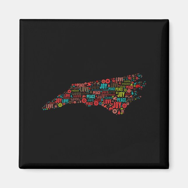 Imán North Carolina Happy Holidays  (Frente)