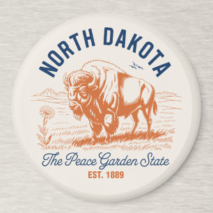 Imán North Dakota Bison   The Peace Garden State