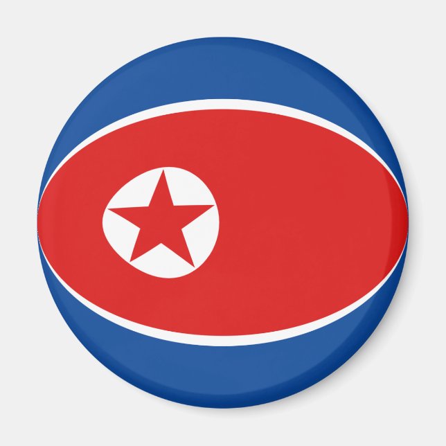 Imán North Korea Fisheye Flag Magnet (Frente)