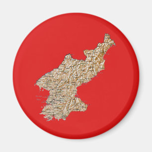 Imán North Korea Map Magnet