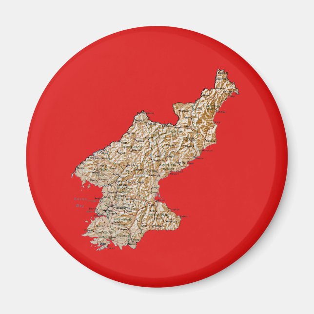 Imán North Korea Map Magnet (Frente)