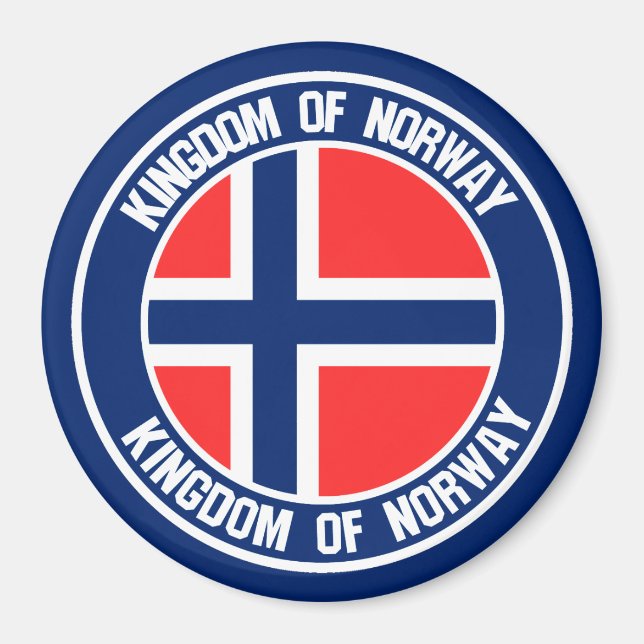 Imán Noruega redonda Emblem (Frente)
