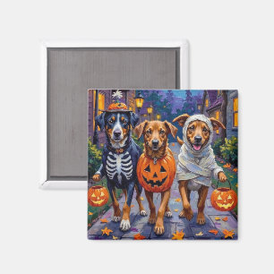 Imán Norwegian Lundehund Truco o Trato Halloween