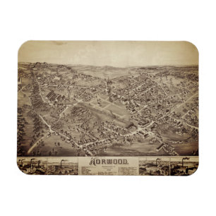 Imán Norwood, MAMÁES Mapa de Vintage 1882