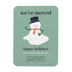 Imán Nos hemos mudado Navidades Snowman Holiday Funny C