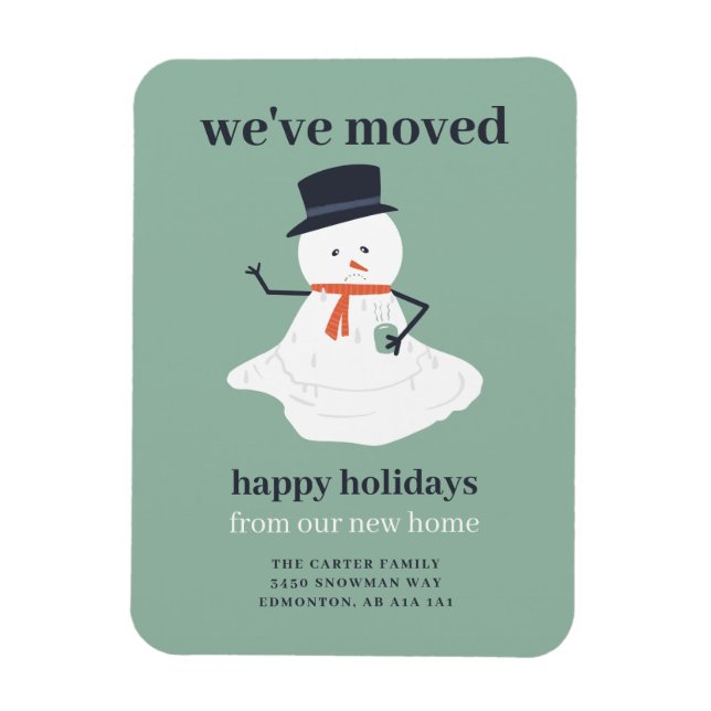 Imán Nos hemos mudado Navidades Snowman Holiday Funny C (Vertical)