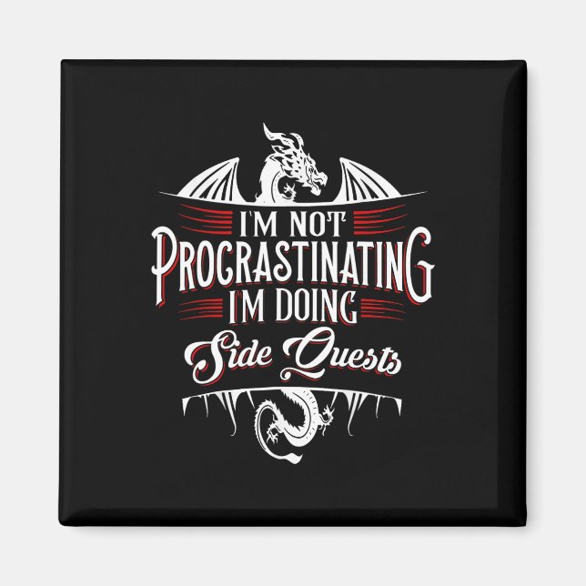 Imán Not Procrastinating Side Quests Funny Rpg Gamer Dr (Frente)