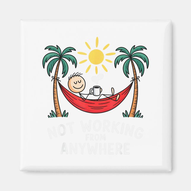 Imán Not Working From Anywhere Funny Hammock 2025  (Frente)
