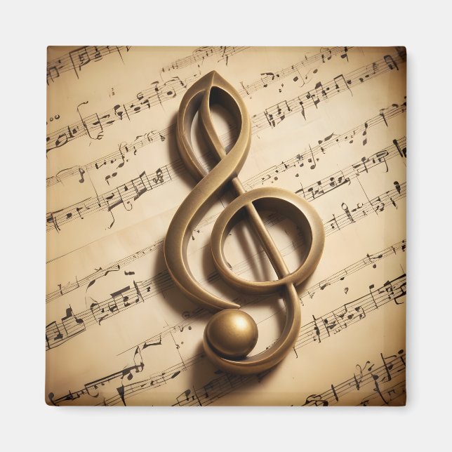 Imán Nota de limpieza musical (Frente)