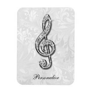 Imán Nota de música de diamante personalizada Damasco f
