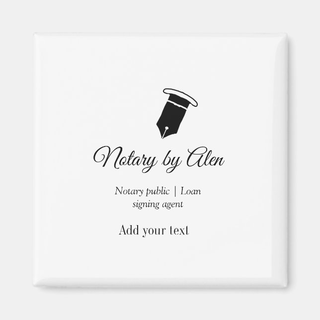 Imán Notario público agente de firma de préstamos añadi (Frente)