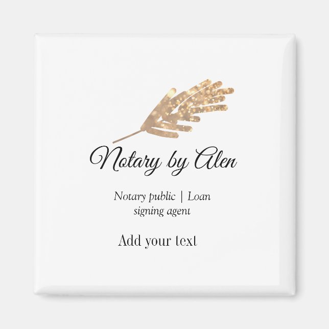 Imán Notario público agente de firma de préstamos añadi (Frente)