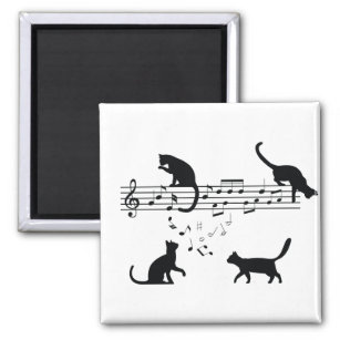 Imán Notas de música de reproducción de gatos