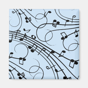 Imán Notas de Música Elegantes Azules
