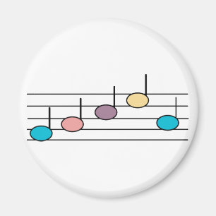 Imán Notas Musicales Coloridas Patrón Pastel